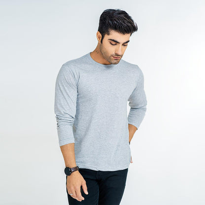Basic Heather Grey Full Sleeve Tee