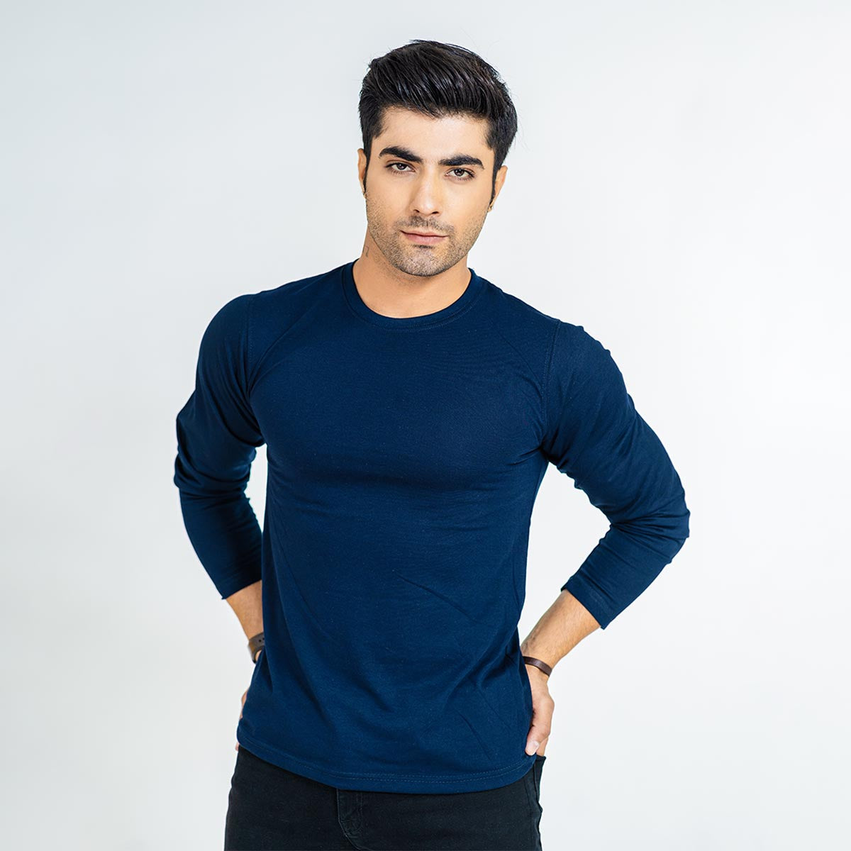 Basic Navy Blue Full Sleeve Tee