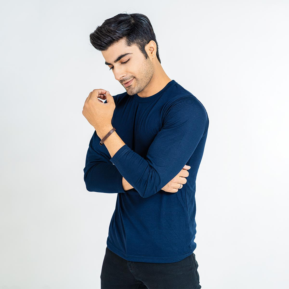 Basic Navy Blue Full Sleeve Tee