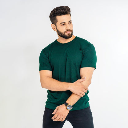 Basic Army Green Half Sleeve Tee