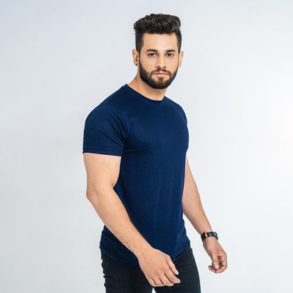 Basic Navy Blue Half Sleeve Tee