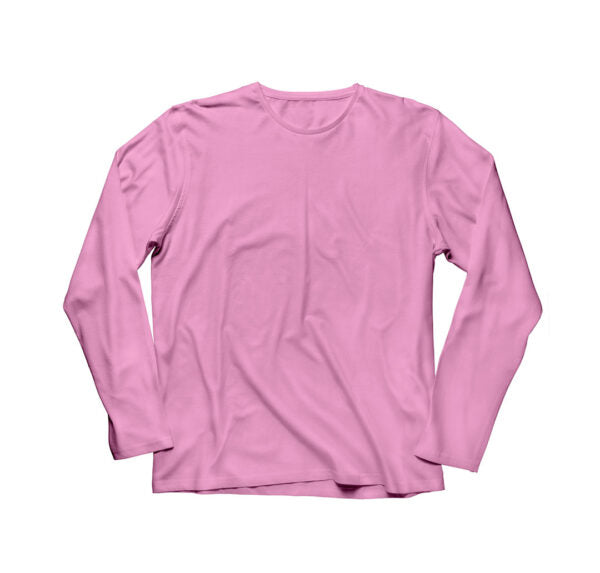 Women's Basic Pink Long Sleeve Relaxed Tee