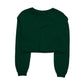 Basic Army Green Cropped Sweatshirt