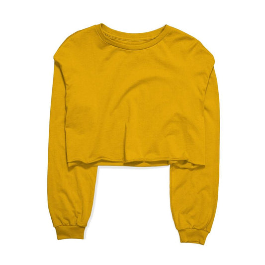 Basic Mustard Cropped Sweatshirt