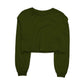 Basic Olive Green Cropped Sweatshirt