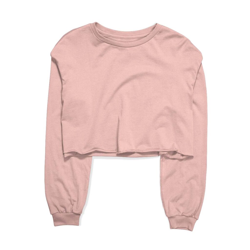 Basic Peach Cropped Sweatshirt