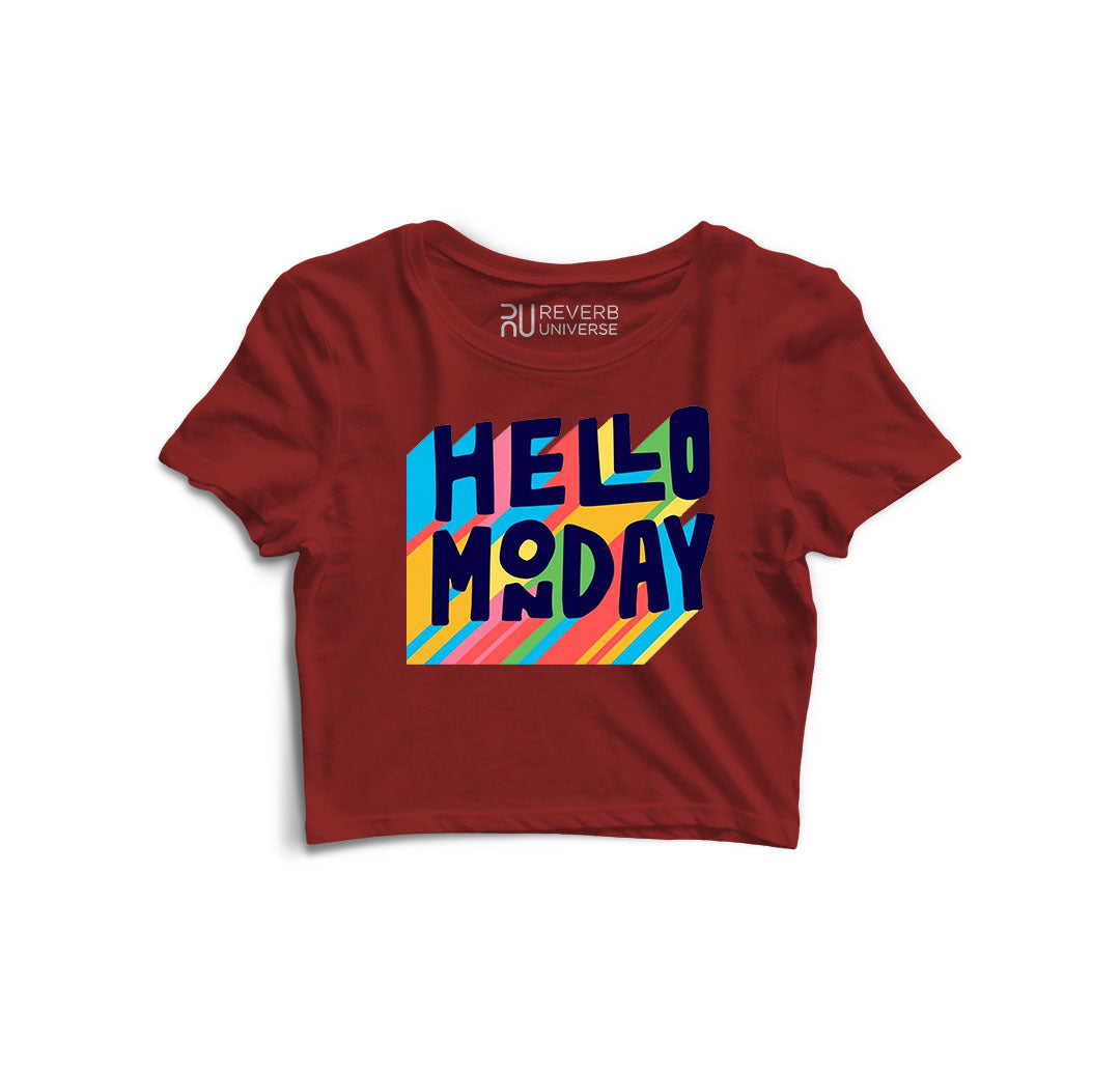 Hello Monday Graphic Crop Top