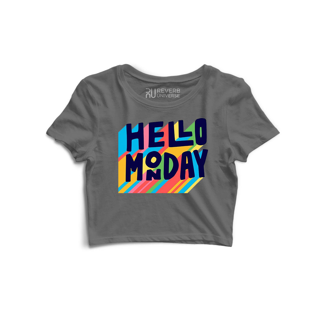 Hello Monday Graphic Crop Top