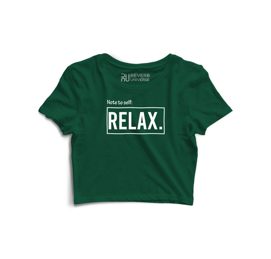 Note To Self Relax Graphic Crop Top