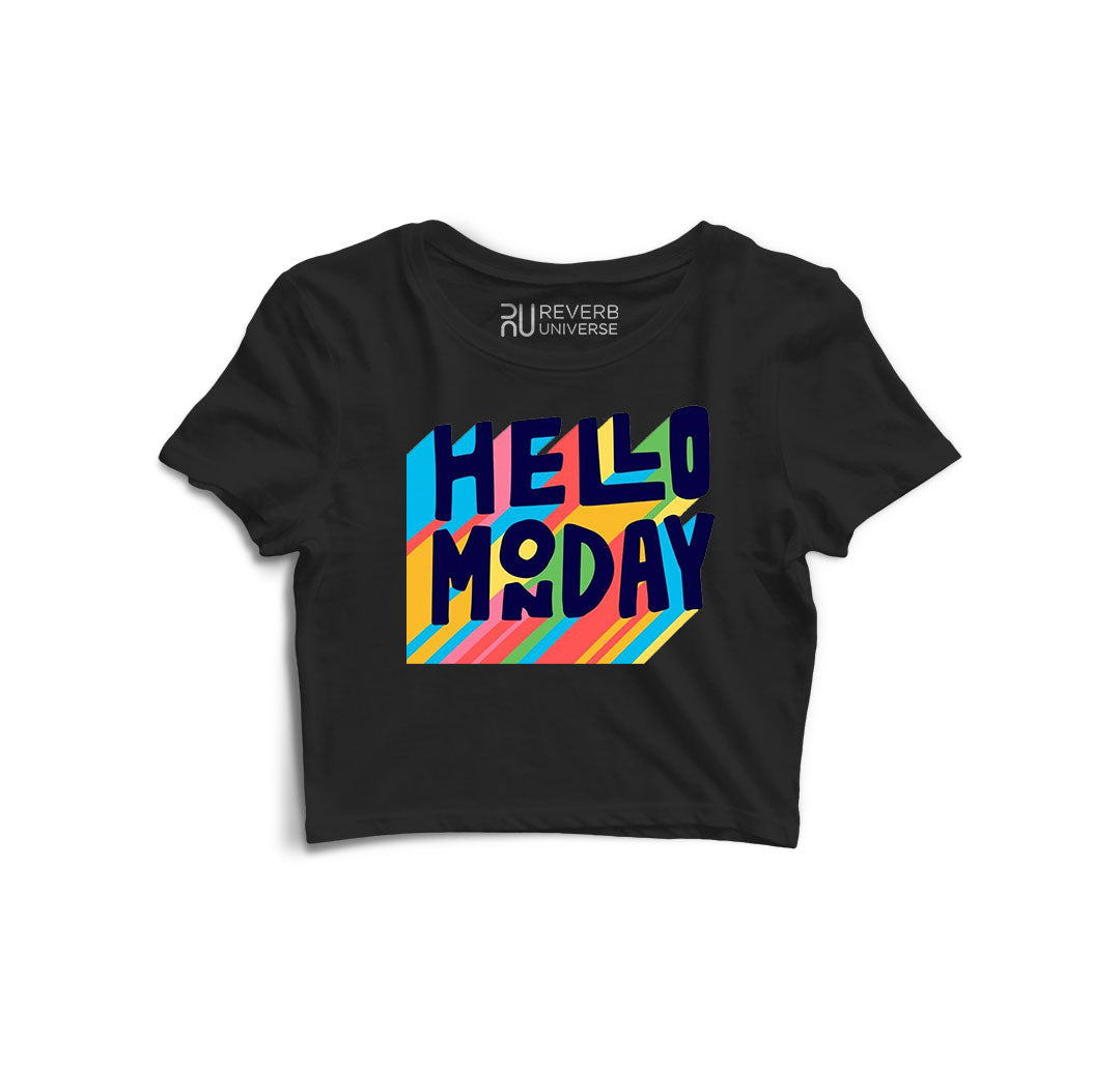 Hello Monday Graphic Crop Top