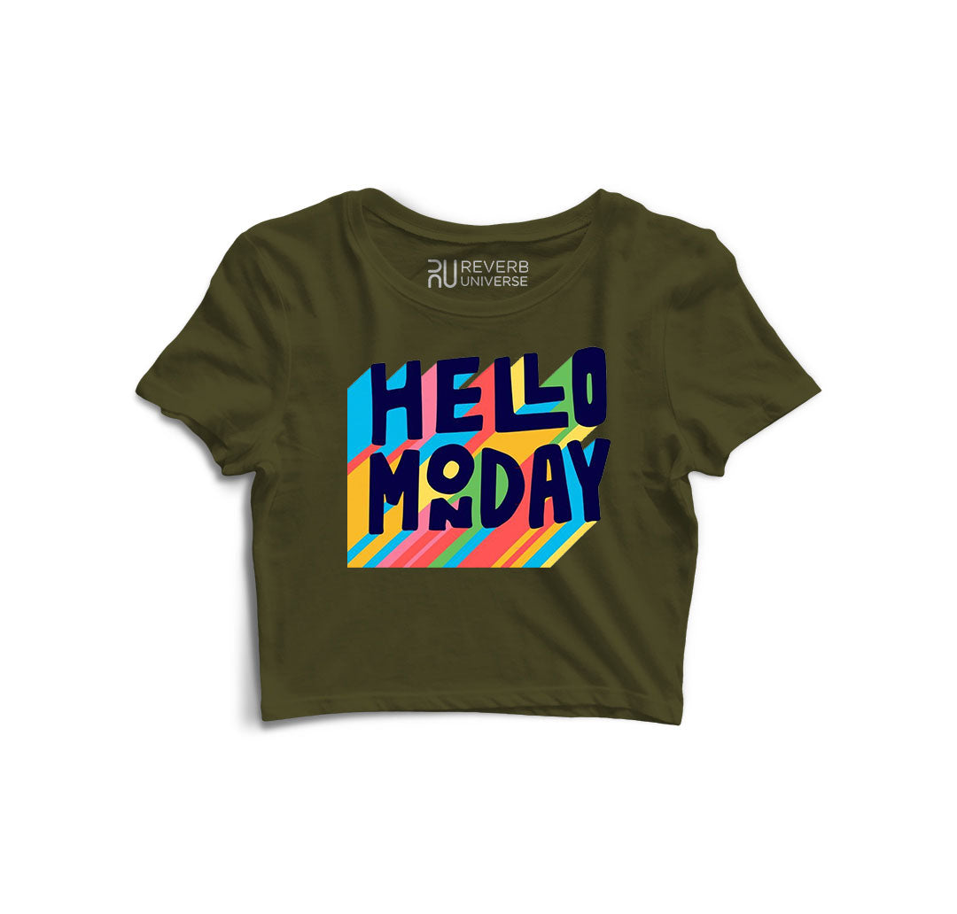 Hello Monday Graphic Crop Top