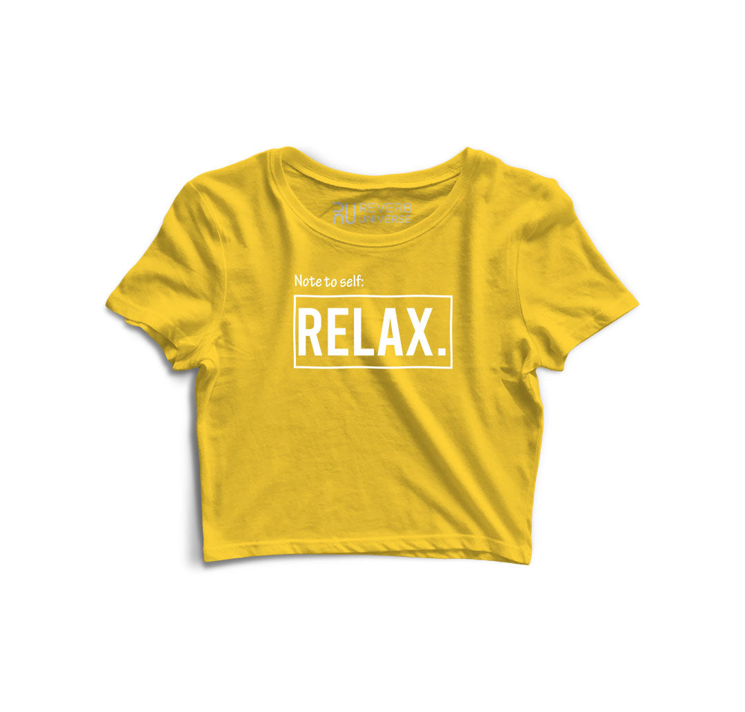 Note To Self Relax Graphic Crop Top