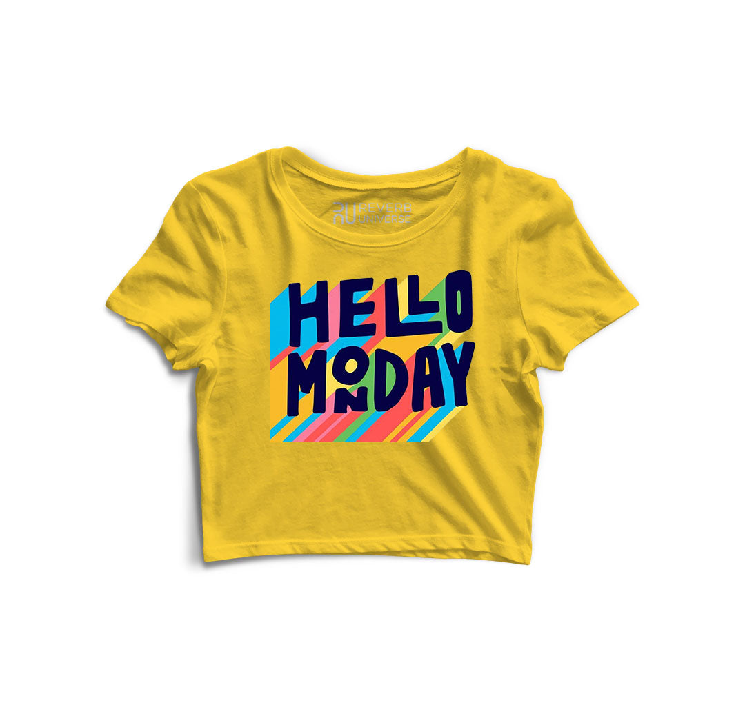 Hello Monday Graphic Crop Top