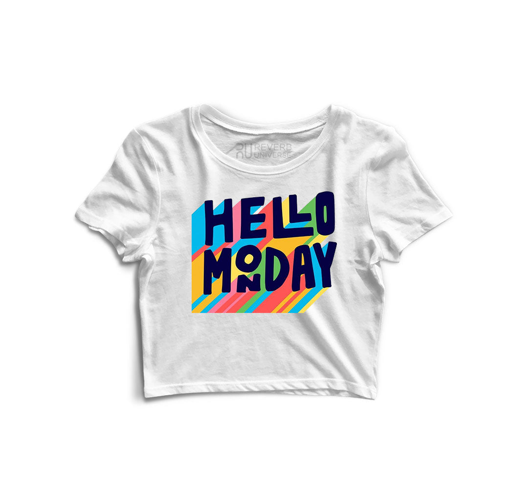 Hello Monday Graphic Crop Top