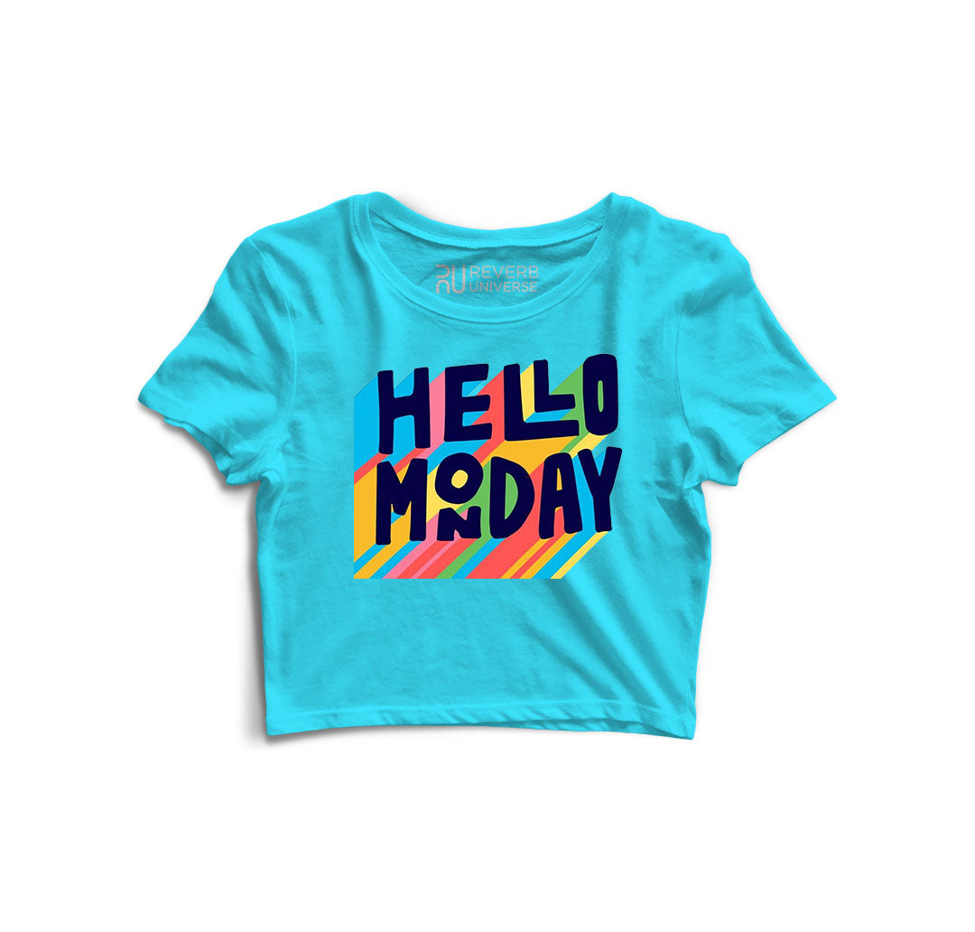 Hello Monday Graphic Crop Top