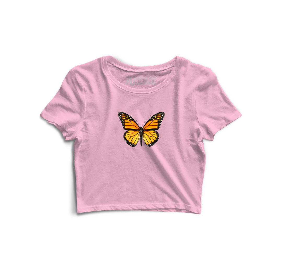 Golden Butterfly Graphic Crop Top