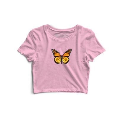 Golden Butterfly Graphic Crop Top V2