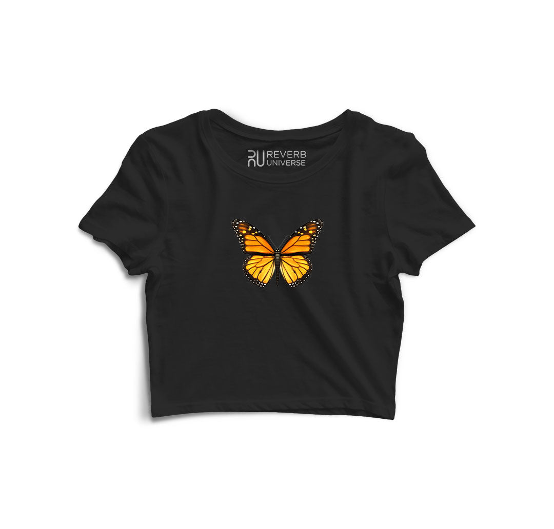 Golden Butterfly Graphic Crop Top