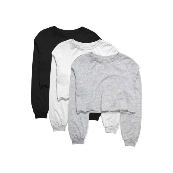 Pack of 3 Women Basic Cropped Sweatshirts