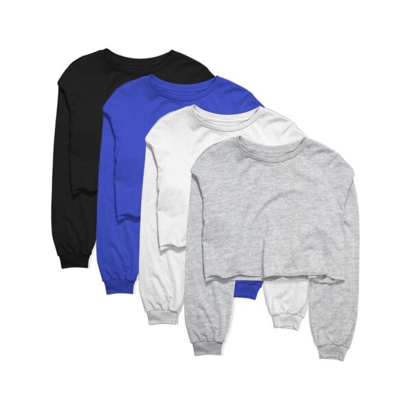 Pack of 4 Women Basic Cropped Sweatshirts