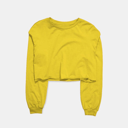 Basic Yellow Cropped Sweatshirt