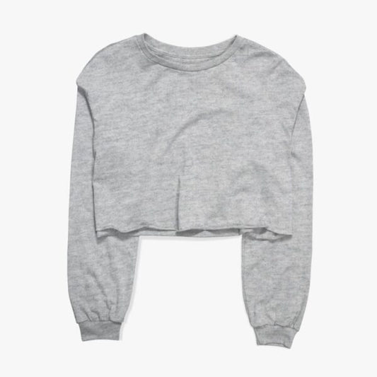 Basic Heather Grey Cropped Sweatshirt