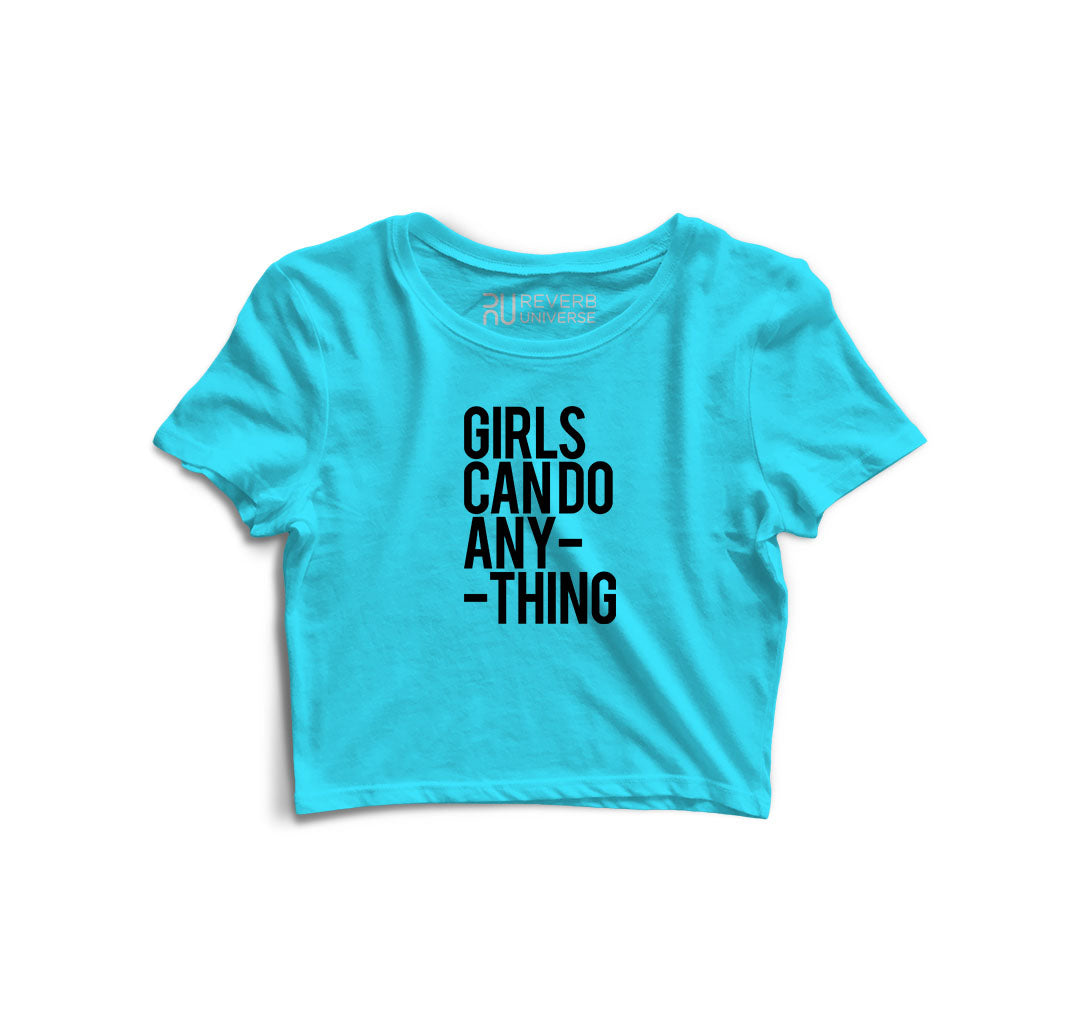 Girls Can Do Anything Women Graphic Crop Top