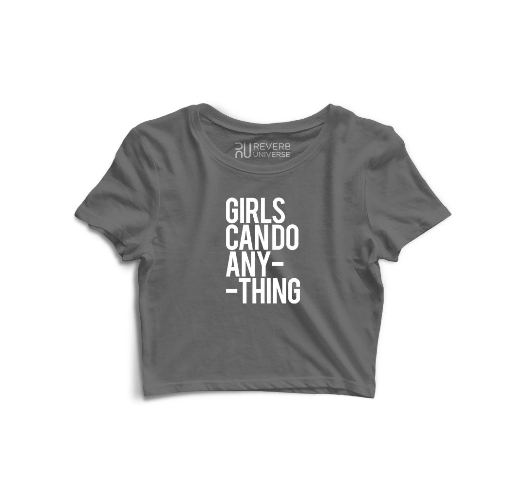 Girls Can Do Anything Women Graphic Crop Top