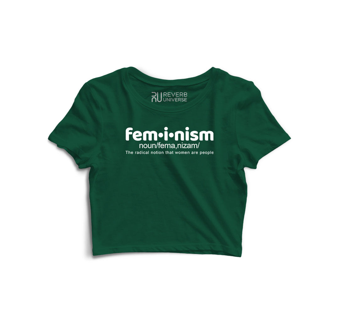 Fem-i-nism Women Graphic Crop Top