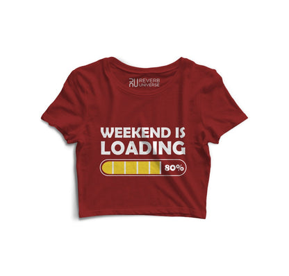 Weekend Is Loading Graphic Crop Top