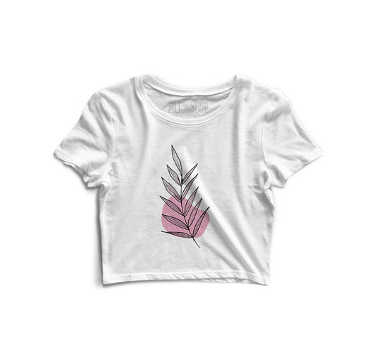 Leafs Out Of Pink Graphic Crop Top