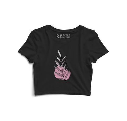 Leafs Out Of Pink Graphic Crop Top