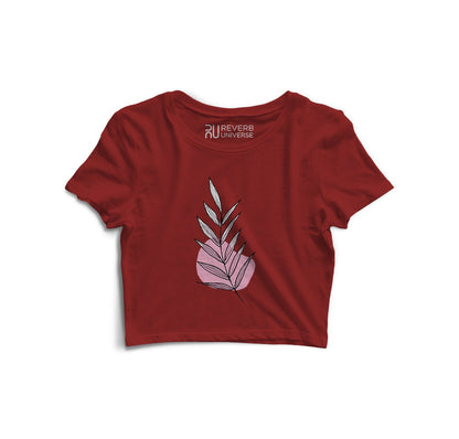 Leafs Out Of Pink Graphic Crop Top