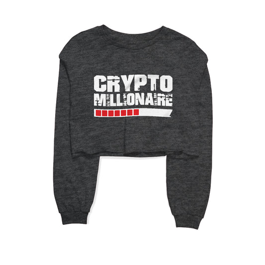 Crypto Millionaire Graphic Cropped Sweatshirt