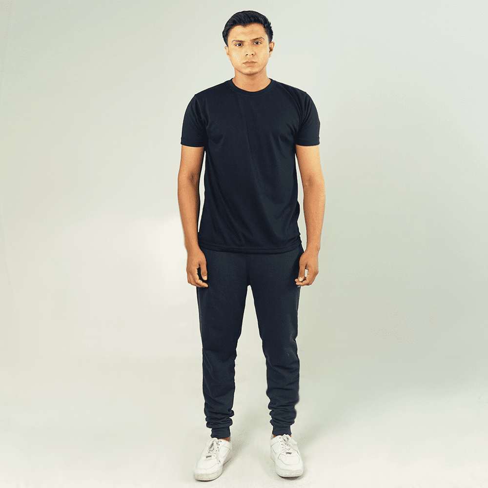 Navy Blue Tracksuit Half Sleeve Tee