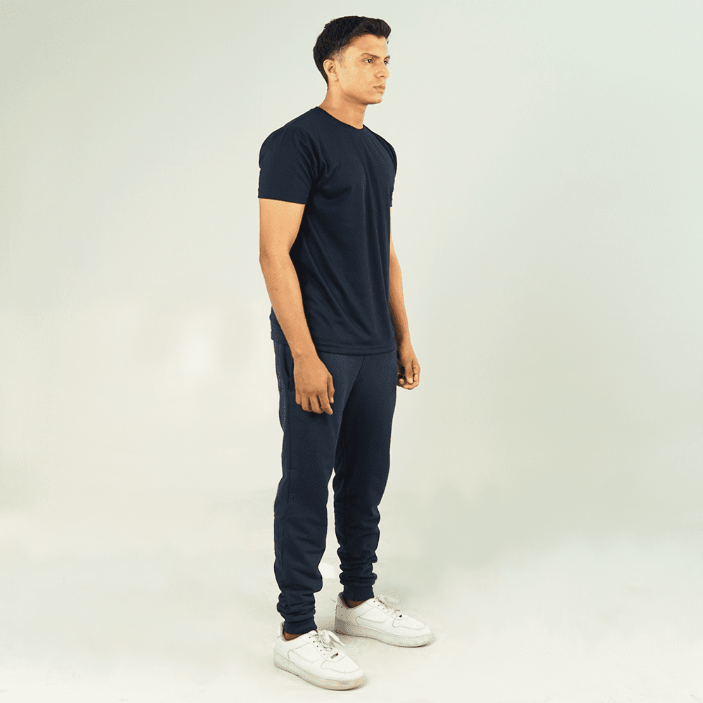 Navy Blue Tracksuit Half Sleeve Tee