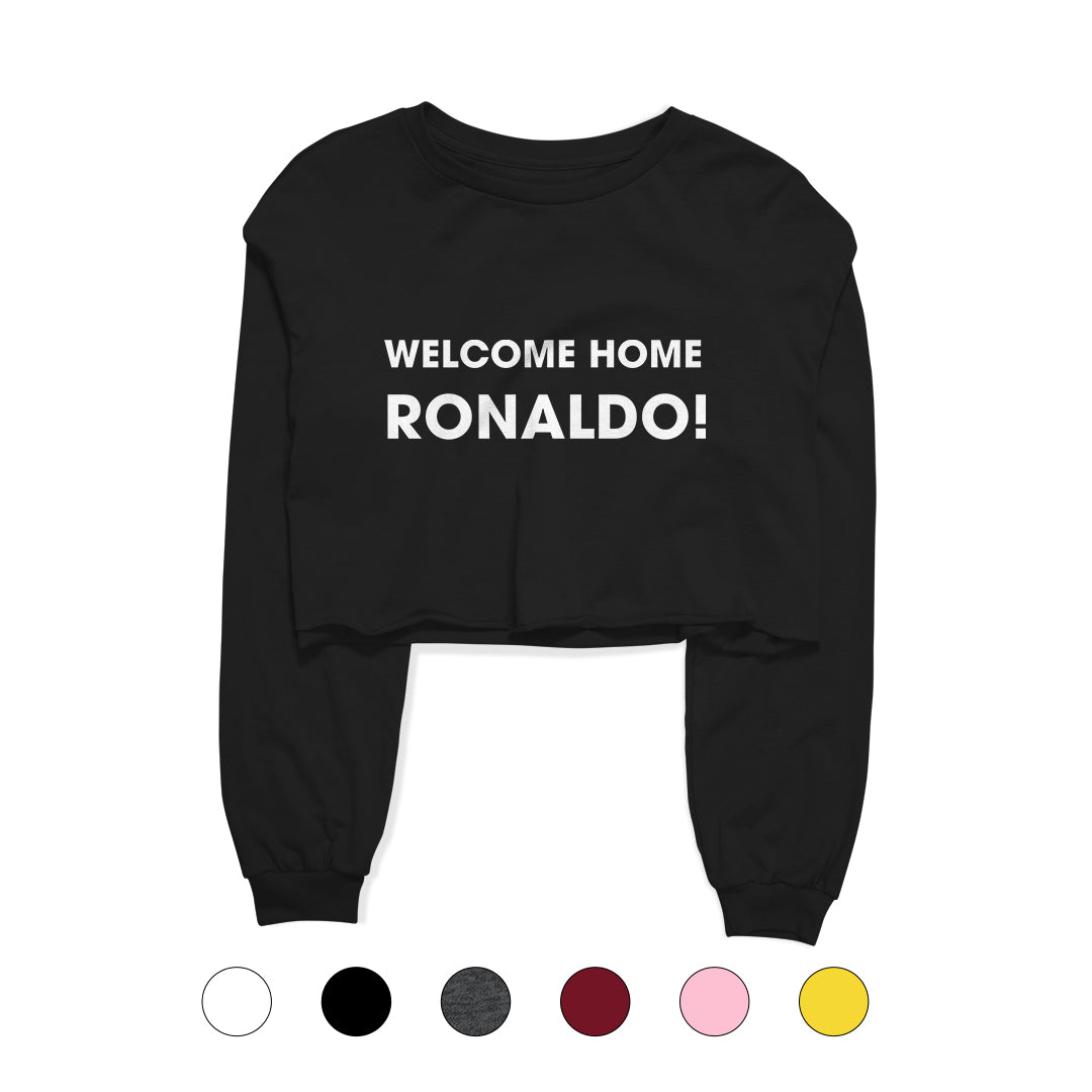 Welcome Home Ronaldo Graphic Cropped Sweatshirt