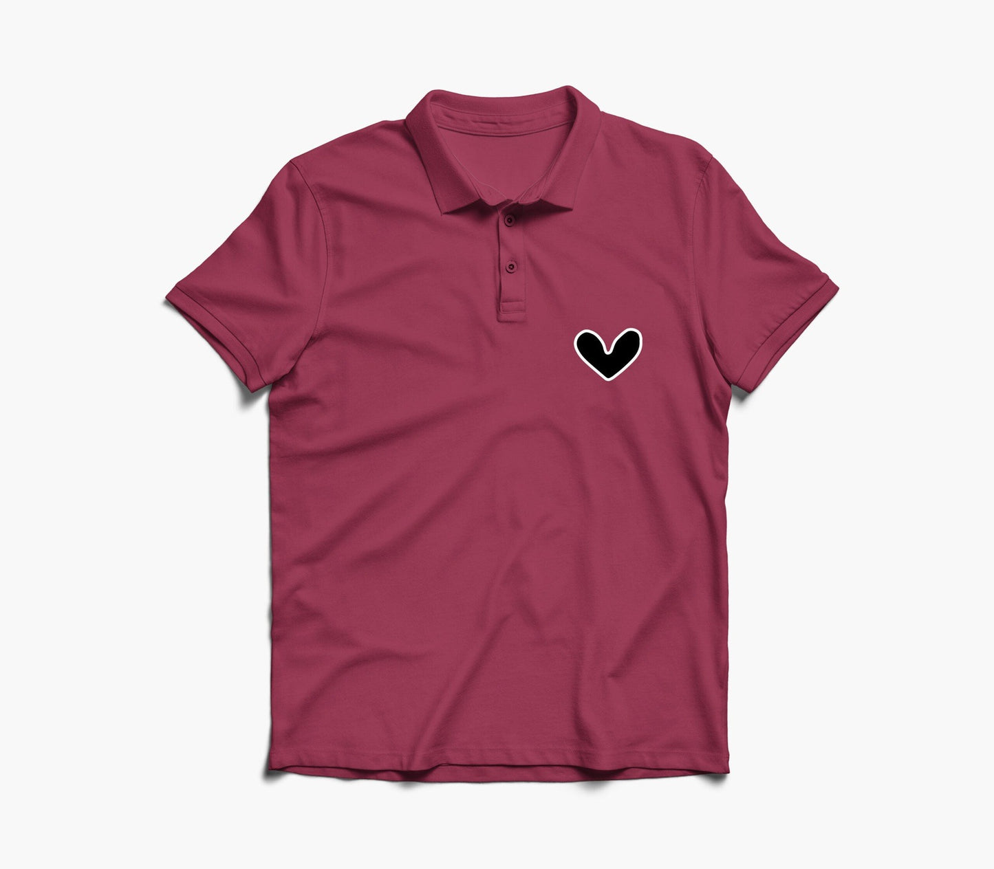 Black Heart Graphic Polo Shirt