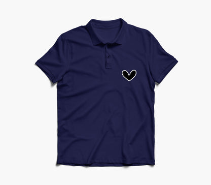 Black Heart Graphic Polo Shirt