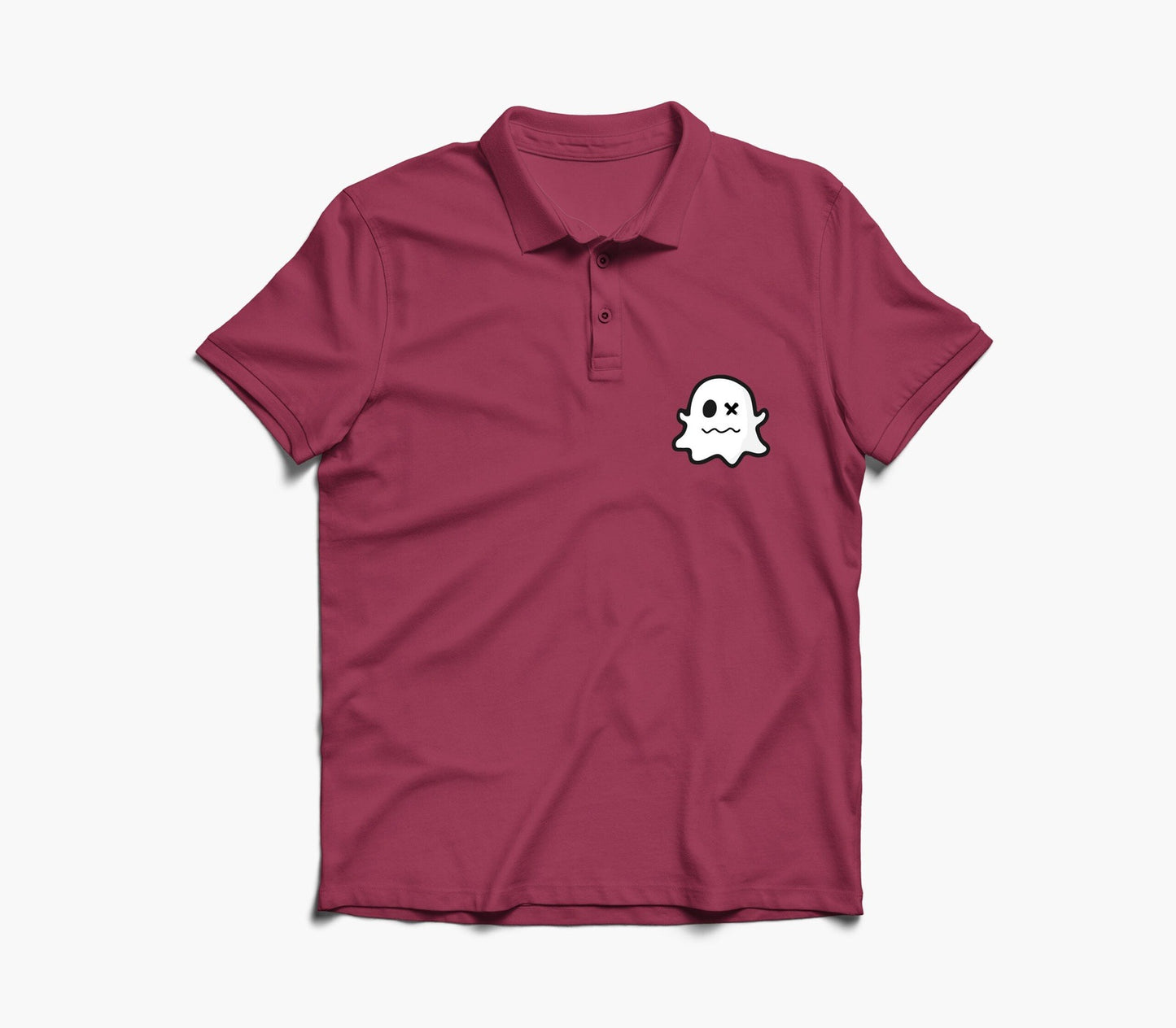 Ghost Emoji Graphic Polo Shirt