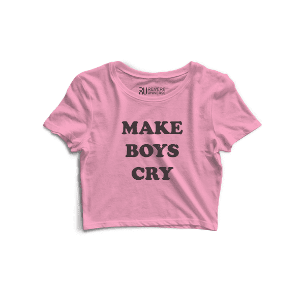 Make Boys Cry Graphic Crop Top