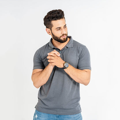 Steel Grey Unisex Polo Tshirt