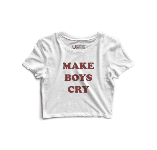 Make Boys Cry Graphic Crop Top